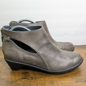 Dansko Bonita Cutout Ankle Booties 10.5 11 EU 41 Leather Back Zip Comfort Boots